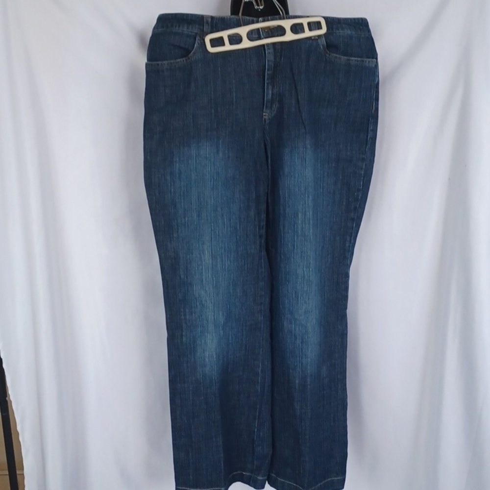 Tribal Jeans stretch women's size 12 wide leg dark wash
